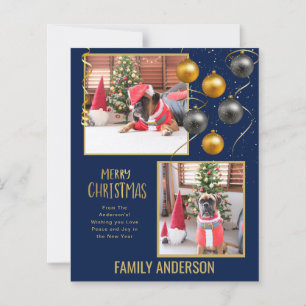 BUDGET PHOTO Christmas or Holidays Card Gold Text