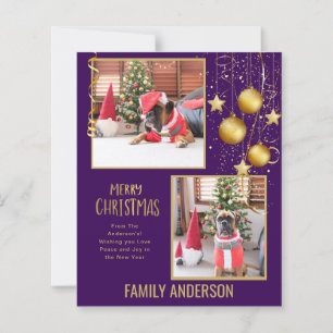 BUDGET PHOTO Christmas or Holidays Card Gold Text