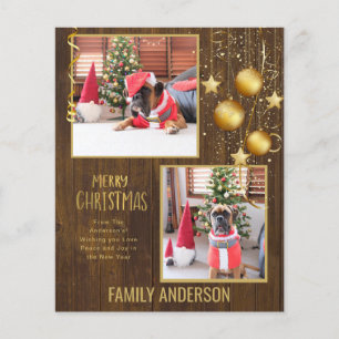 BUDGET PHOTO Christmas or Holidays Card Gold Text