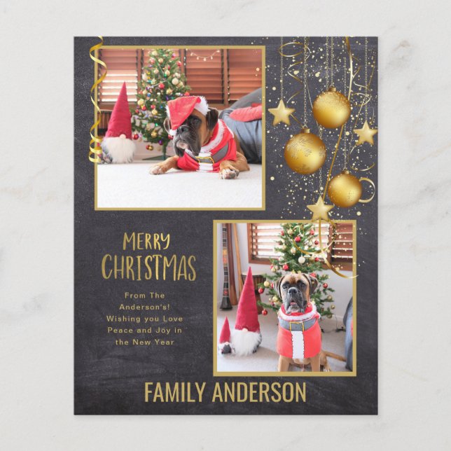 BUDGET PHOTO Christmas or Holidays Card Gold Text (Front)