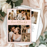 Budget Photo Collage Blush Wedding Thank You Flyer<br><div class="desc">Budget Elegant Gold and Blush Pink Script 5 Photo Collage Wedding Thank You personalized affordable low budget flyer. Modern wedding thank you template featuring five (5) photo on the front and one (1) photo on the back. On the front of paper "Love and thanks" typography script in a swirly hand...</div>