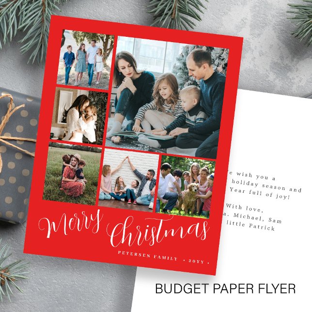 Budget photo collage Christmas Holiday Card (Creator Uploaded)