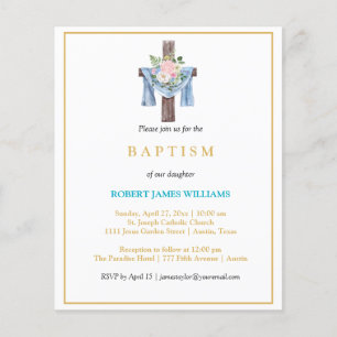 Budget Photo Collage Cross Gold Script Baptism