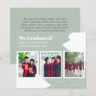 BUDGET Photo Collage GRADUATION Announcement Cards