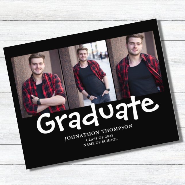 Budget Photo Collage Graduation Announcement  Flyer (Creator Uploaded)