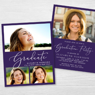 Budget Photo Collage Graduation Party Invitation