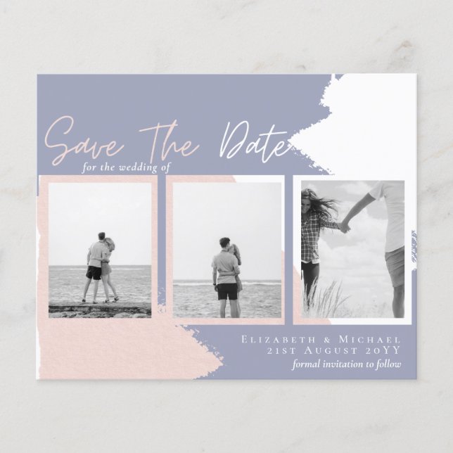 BUDGET Photo Collage Save Date Modern Abstract Flyer (Front)