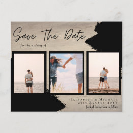 BUDGET Photo Collage Save Date Wedding Modern Flyer