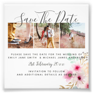 Budget PHOTO Collage Save The Dates Wedding Boho