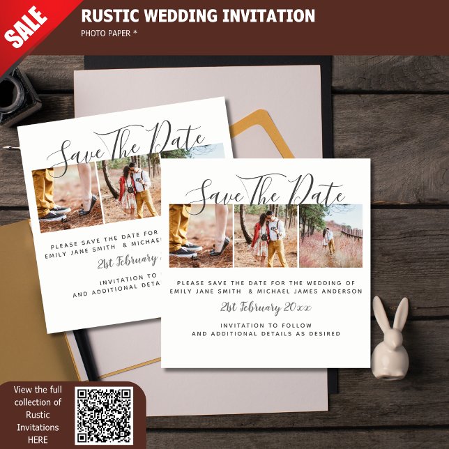 Budget PHOTO Collage Save The Dates Wedding Print (Creator Uploaded)