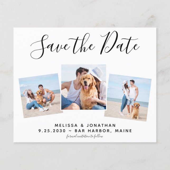Budget Photo Collage Wedding Save The Date (Front)