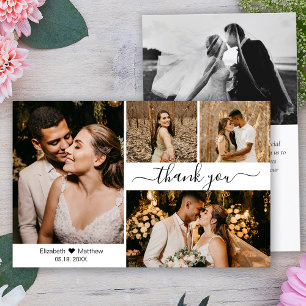 Budget Photo Collage Wedding Thank You Card