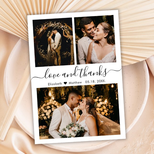 Budget Photo Collage Wedding Thank You Card (Creator Uploaded)