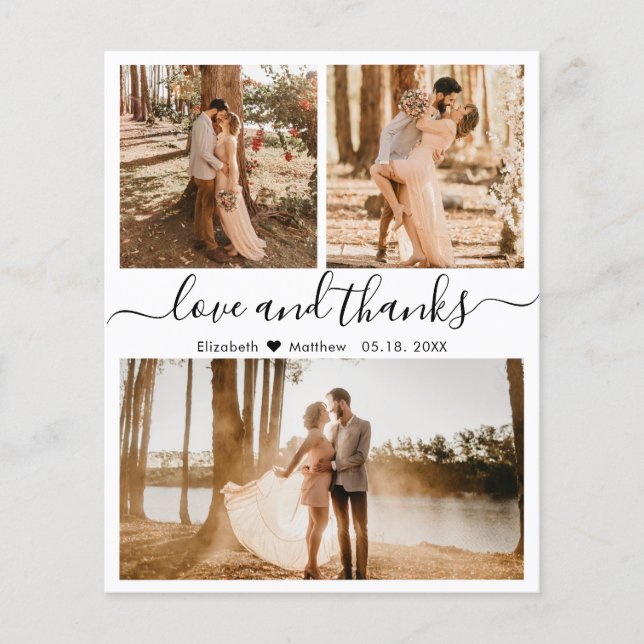 Budget Photo Collage Wedding Thank You Flyer (Front)