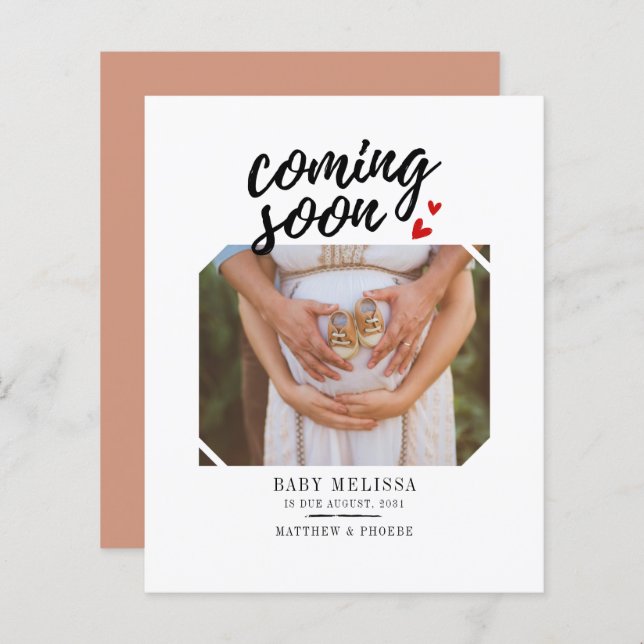 Budget Photo Coming Soon Pregnancy Announcement (Front/Back)