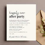 Budget Photo Cream Wedding Reception Invitation<br><div class="desc">Minimal modern light cream budget wedding announcement and reception invitation. The front features "Happily Ever After Party" in a contemporary script and bold modern typography. Personalize your message and invitation and add your names in a signature-like script. The reverse side features your wedding photo,  first names and wedding date.</div>