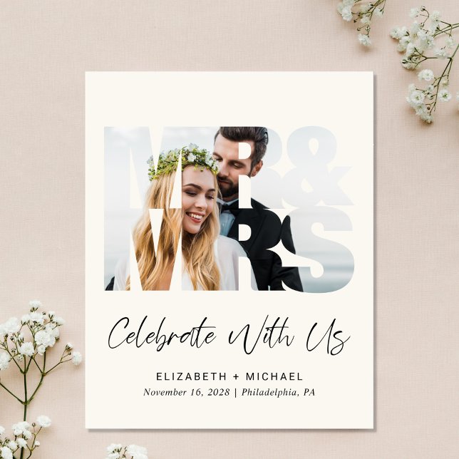 Budget Photo Cream Wedding Reception Invitation (Creator Uploaded)
