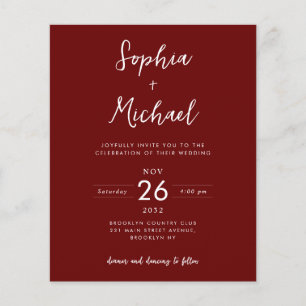 Budget Photo Details QR Website Burgundy Wedding