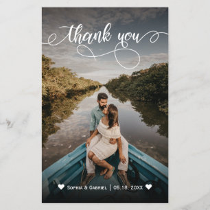 Budget Photo Elegant Wedding Thank You Script Card
