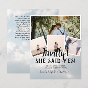 BUDGET PHOTO Engaged Wedding INVITE Announcement