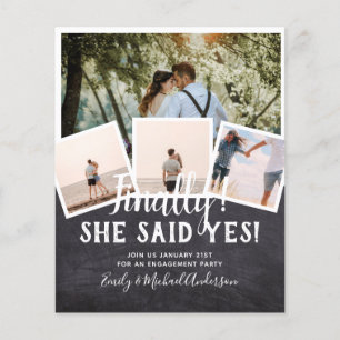 BUDGET PHOTO Engaged Wedding INVITE Announcement Flyer