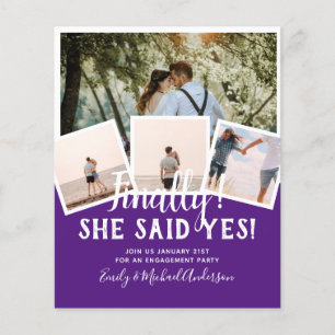 BUDGET PHOTO Engaged Wedding INVITE Announcement Flyer
