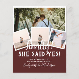 BUDGET PHOTO Engaged Wedding INVITE Announcement Flyer