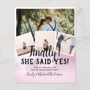 BUDGET PHOTO Engaged Wedding INVITE Announcement Flyer
