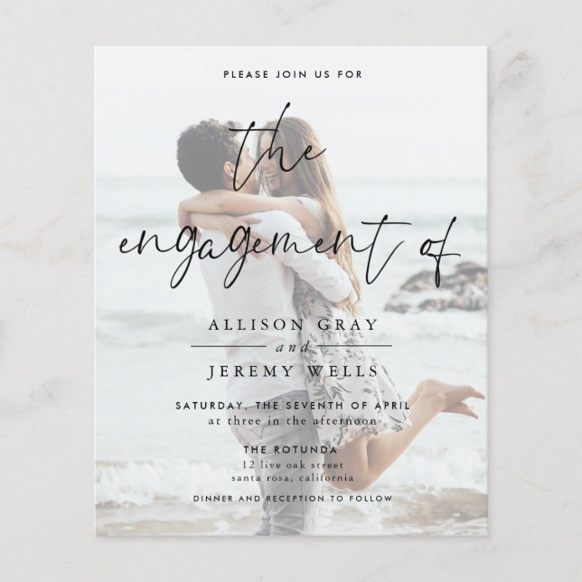 Budget Photo Engagement Invitation Flyer (Front)
