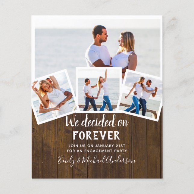 BUDGET PHOTO ENGAGEMENT INVITE - any colour  Flyer (Front)