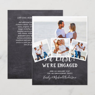 BUDGET PHOTO ENGAGEMENT QUOTE INVITES - ANY COLOR