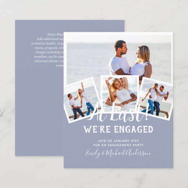 BUDGET PHOTO ENGAGEMENT QUOTE INVITES - ANY COLOR (Front/Back)