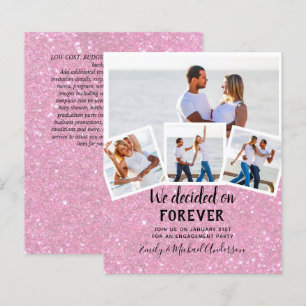 BUDGET PHOTO ENGAGEMENT QUOTE INVITES - ANY COLOR