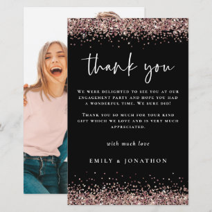 Budget Photo Engagement Rose Gold Glitter Thanks