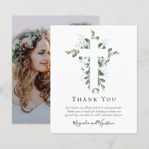 Budget Photo Eucalyptus Wedding Thank You Card