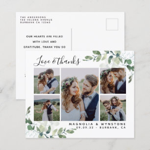 Budget Photo Eucalyptus Wedding Thank You Postcard