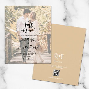 Budget Photo Fall In Love Wedding Invitations