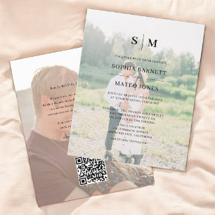 Budget Photo Formal Elegant QR Code Wedding