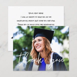 Budget Photo Graduation Hat White Thank You