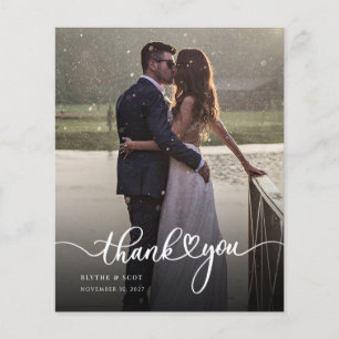 Budget Photo Hand-Lettered Wedding Thank You Card
