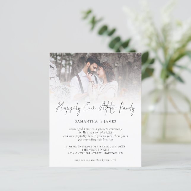 Budget Photo Happily Ever After Wedding Invite (Standing Front)