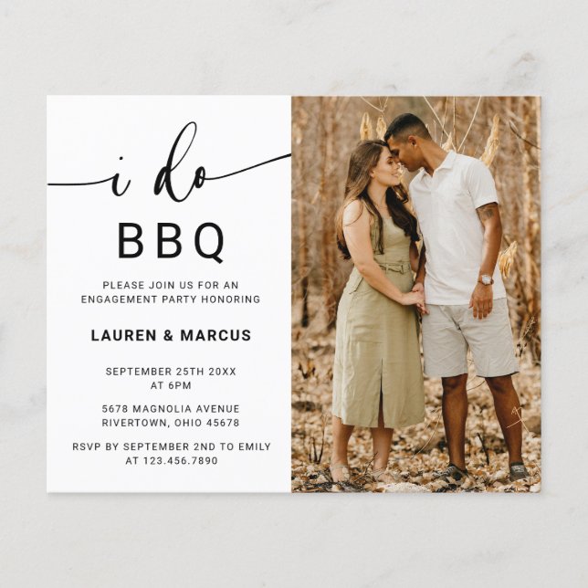 Budget Photo I Do BBQ Script Engagement Party (Front)