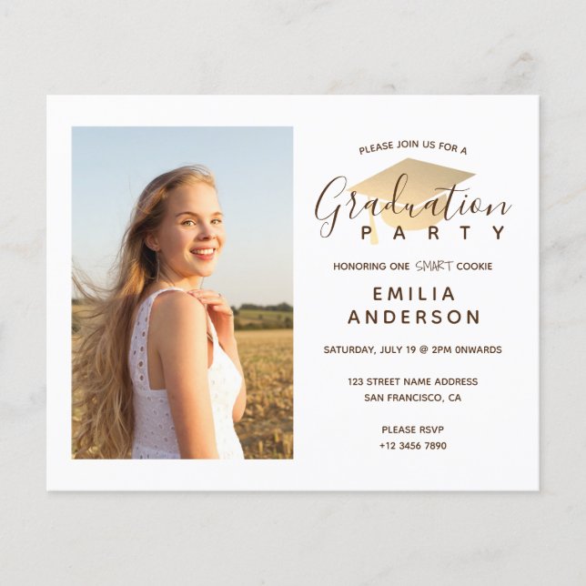BUDGET Photo Invitation Graduation Party Flyer (Front)