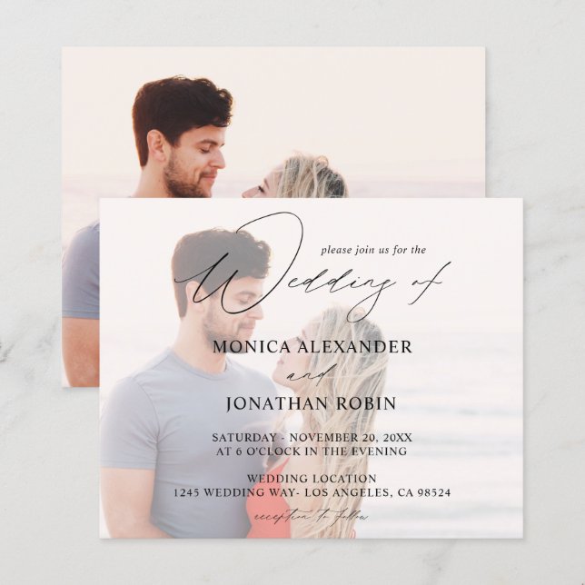 Budget Photo Modern Horizontal 4 Wedding (Front/Back)