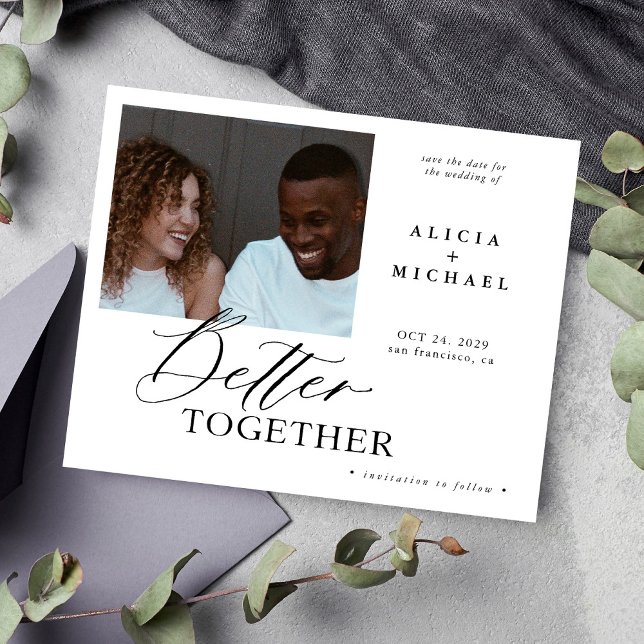 Budget photo modern wedding save the date (Creator Uploaded)
