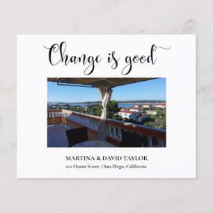 Budget Photo New Home Address Announcement  card