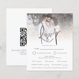 Budget Photo Overlay QR Meal Choices Wedding RSVP 
