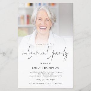 Budget Photo Overlay Retirement Party Invite