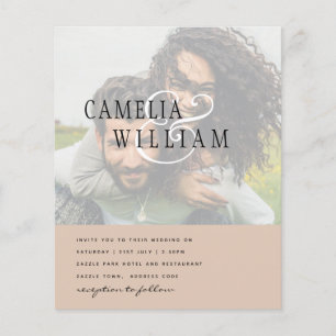 BUDGET Photo Overlay Wedding Engagement Save Date Flyer