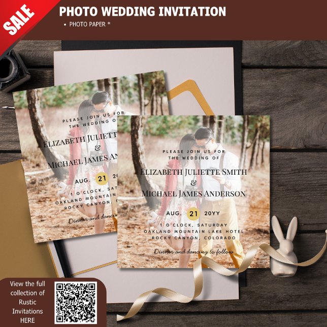 Budget PHOTO OVERLAY Wedding Invite Modern (Creator Uploaded)